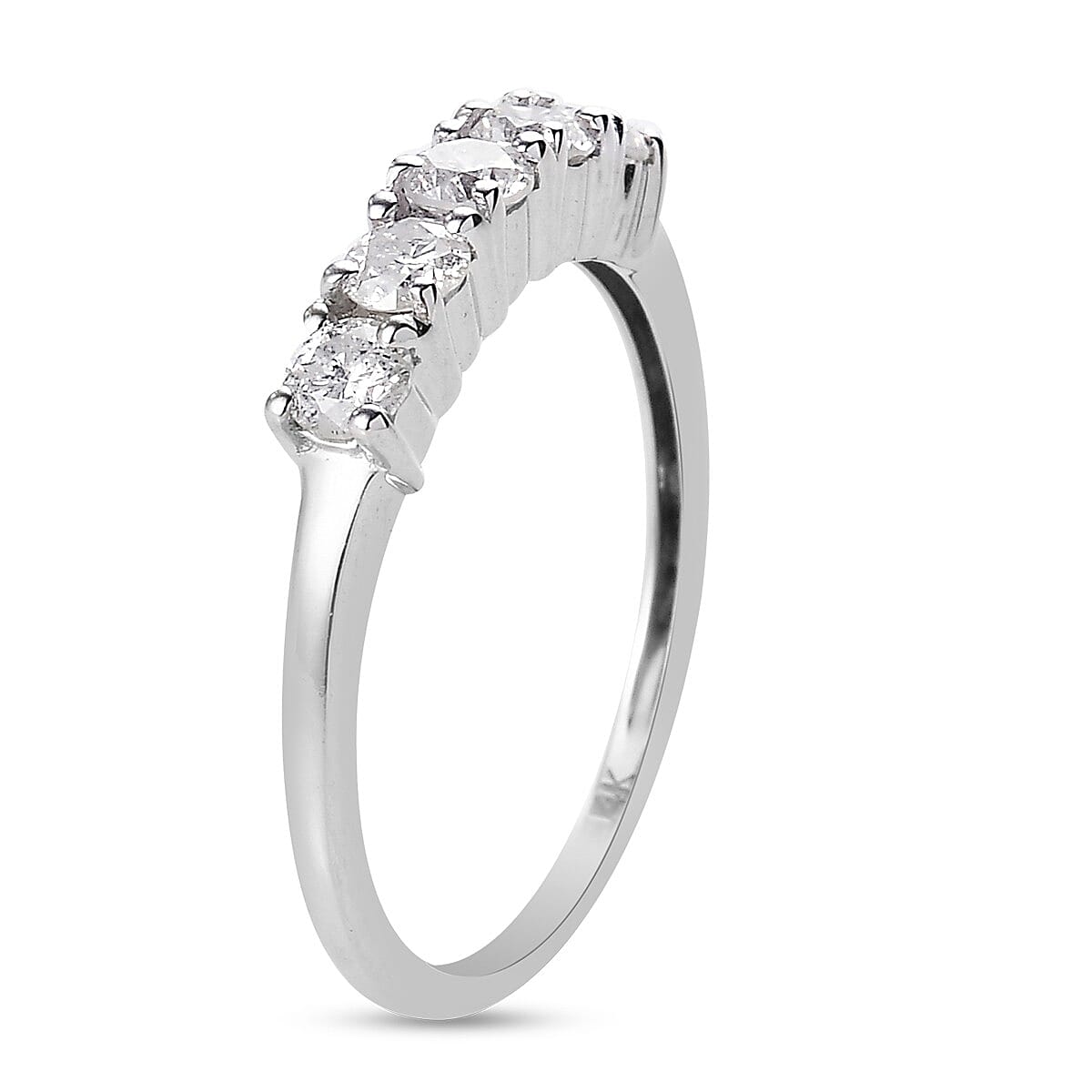 14K W Gold SGL Certified Diamond (I2/ G-H) Wedding Band Ring 0.50 Ct. 3839938 4