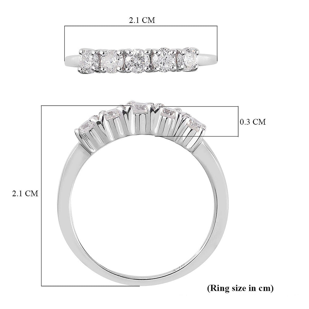 14K W Gold SGL Certified Diamond (I2- G-H) Ring 0.50 Ct.