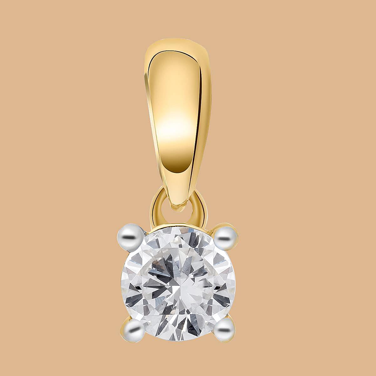 0.50 Ct Diamond Solitaire Pendant in 9K Gold SGL Certified I3 GH 3550374 2