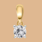 9K Yellow Gold SGL Certified Diamond (Rnd) (I3-G-H) Solitaire Pendant  0.50 Ct.