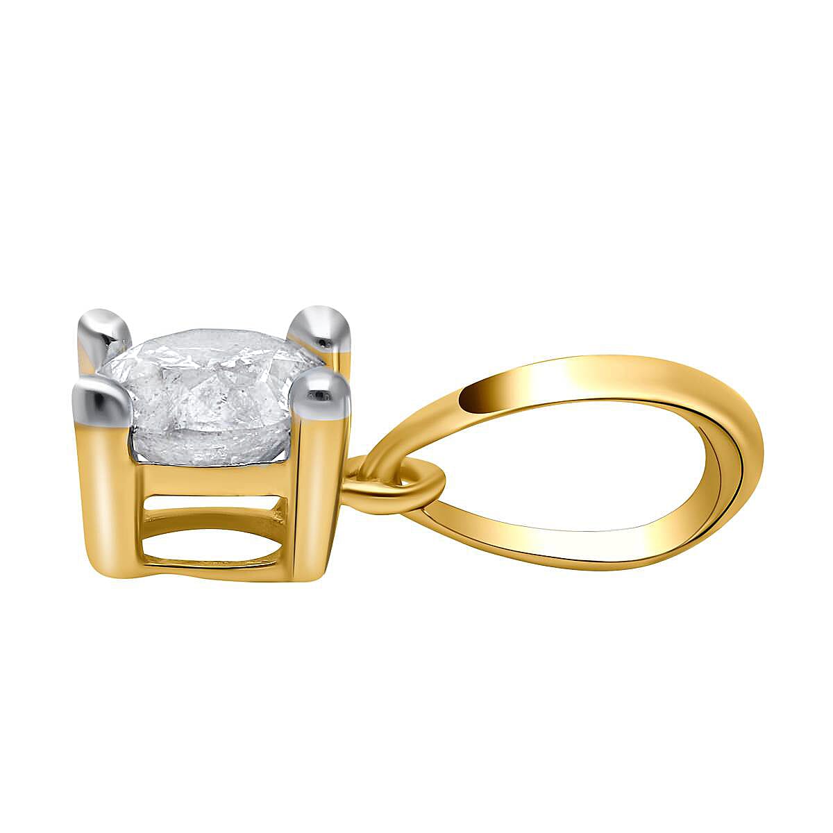 0.50 Ct Diamond Solitaire Pendant in 9K Gold SGL Certified I3 GH 3550374 3