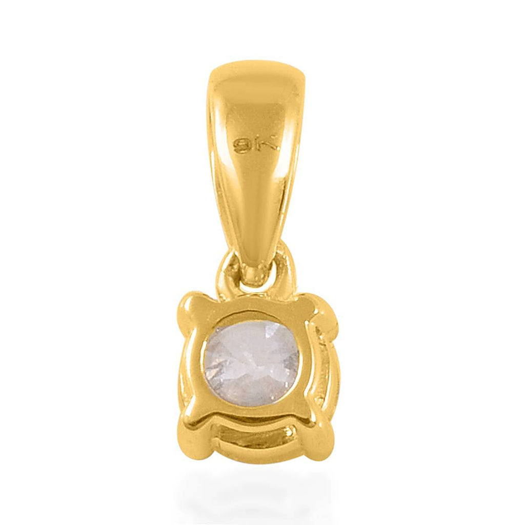 9K Yellow Gold SGL Certified Diamond (Rnd) (I3-G-H) Solitaire Pendant  0.50 Ct.