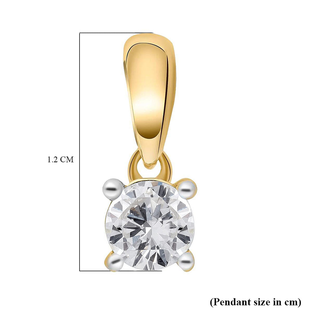 9K Yellow Gold SGL Certified Diamond (Rnd) (I3-G-H) Solitaire Pendant  0.50 Ct.