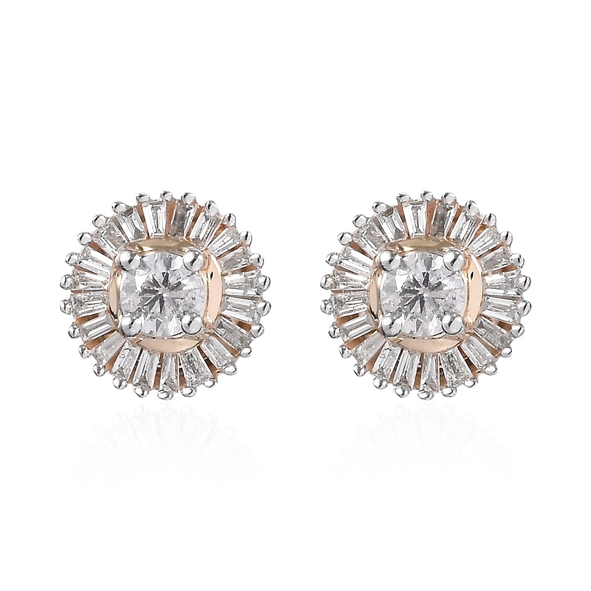 0.50 Ct Diamond Stud Earrings in 9K Yellow Gold SGL Certified I3 GH 3643785 0