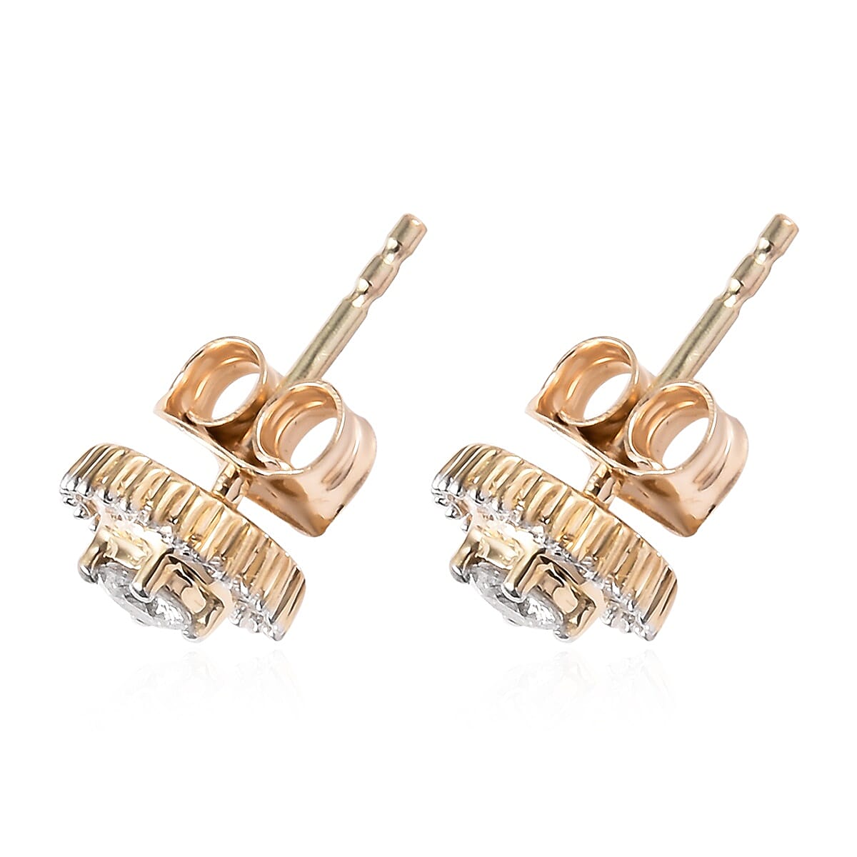 0.50 Ct Diamond Stud Earrings in 9K Yellow Gold SGL Certified I3 GH 3643785 4