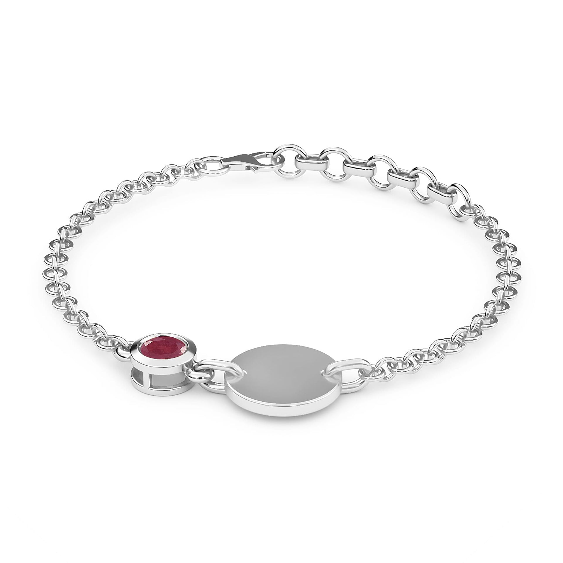 0.50 Ct. African Ruby Solitaire Bracelet in Platinum Plated Sterling Silver 3627351 2