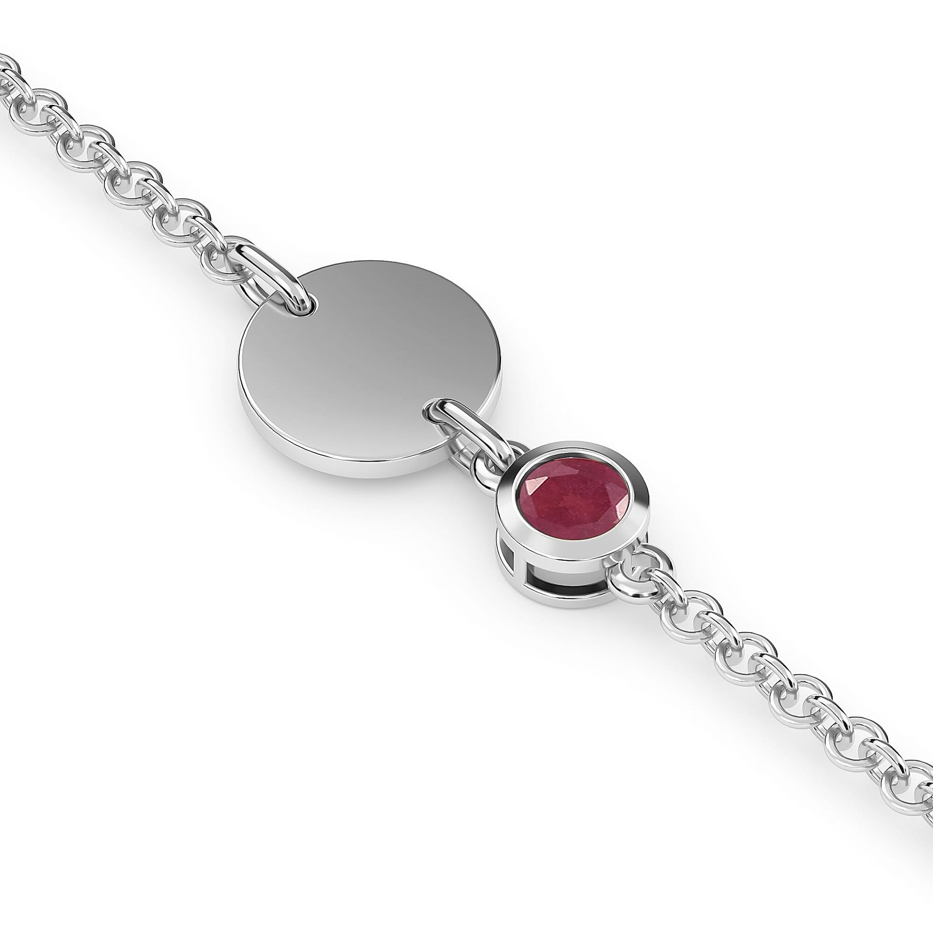 0.50 Ct. African Ruby Solitaire Bracelet in Platinum Plated Sterling Silver 3627351 3