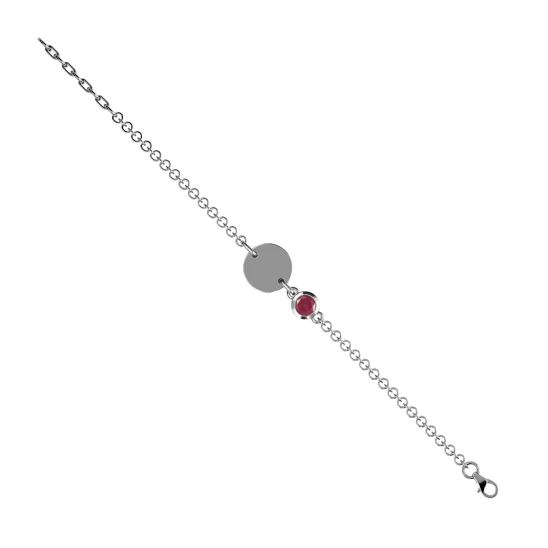 0.50 Ct. African Ruby Solitaire Bracelet in Platinum Plated Sterling Silver 3627351 4