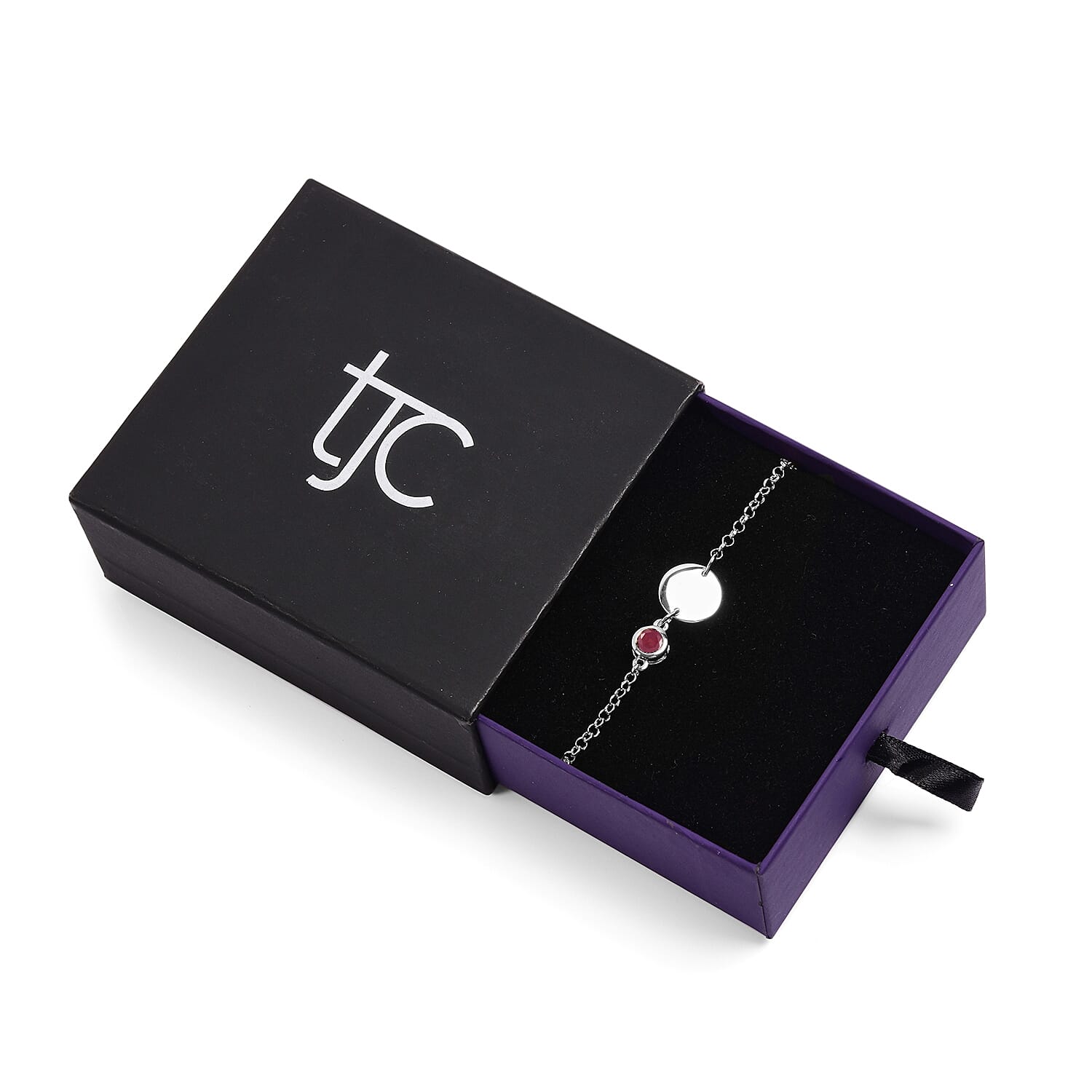 0.50 Ct. African Ruby Solitaire Bracelet in Platinum Plated Sterling Silver 3627351 6