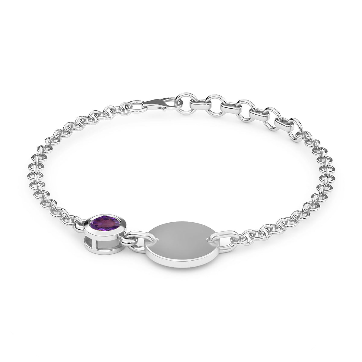 0.50 Ct. Amethyst Bracelet in Platinum Plated Sterling Silver 3627314 2