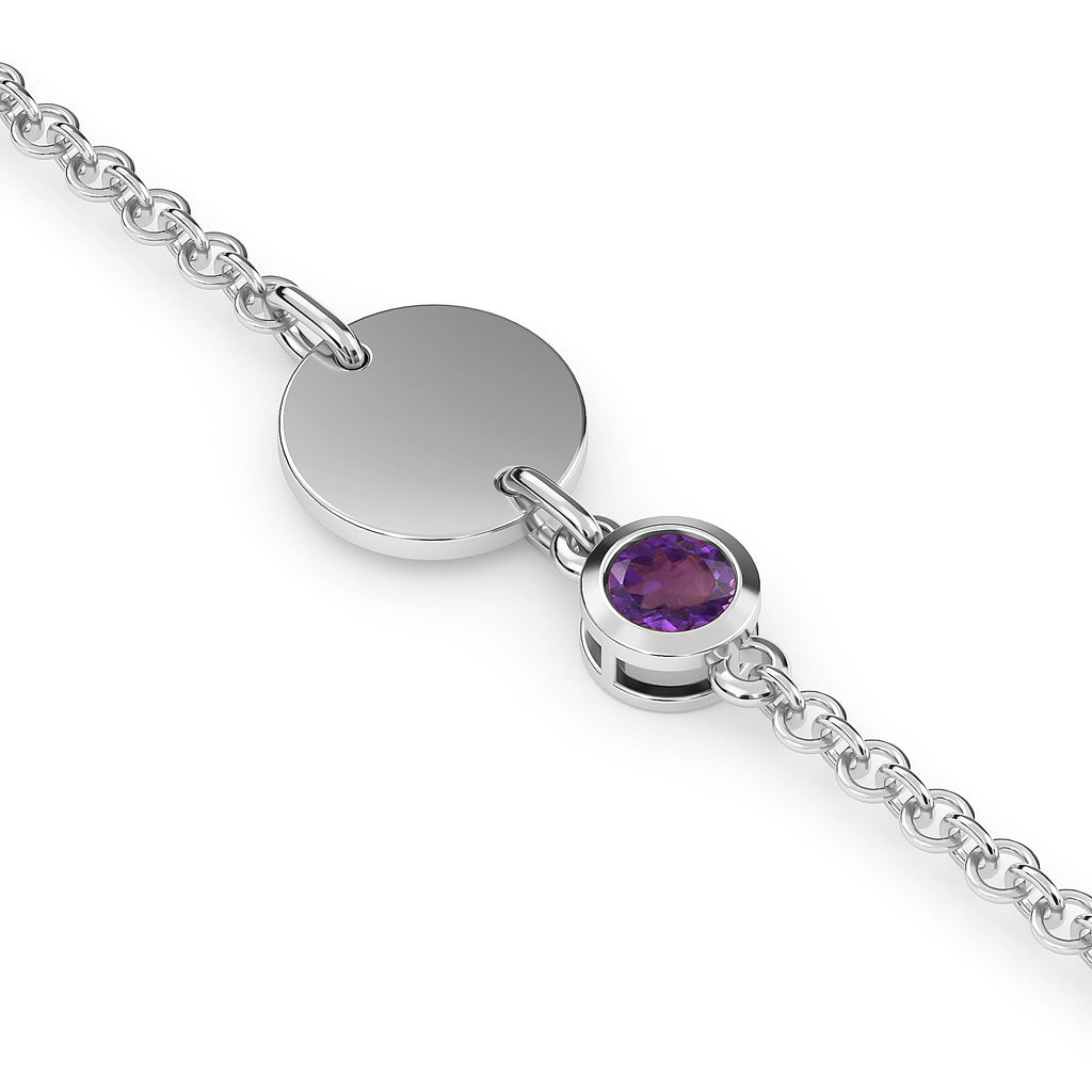 Amethyst Bracelet (Size 5 with 1 Inch  Extender) in Platinum Overlay Sterling Silver