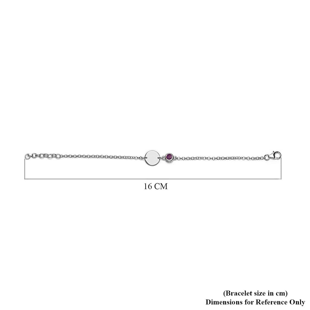 Amethyst Bracelet (Size 5 with 1 Inch  Extender) in Platinum Overlay Sterling Silver