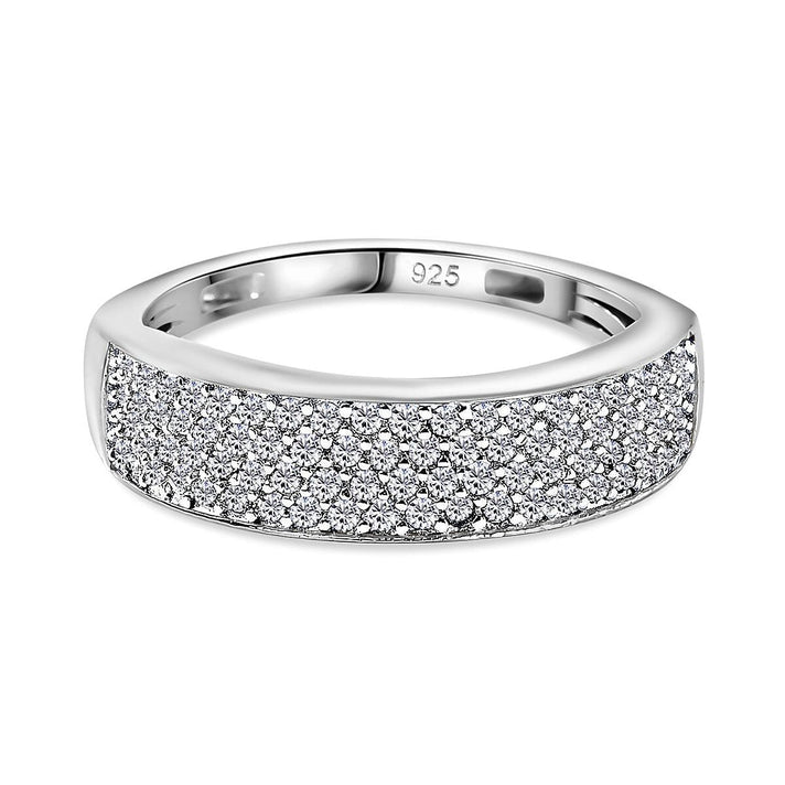 0.5 Ct. Moissanite Band, Cluster Ring in Rhodium Sterling Silver 3833163 1