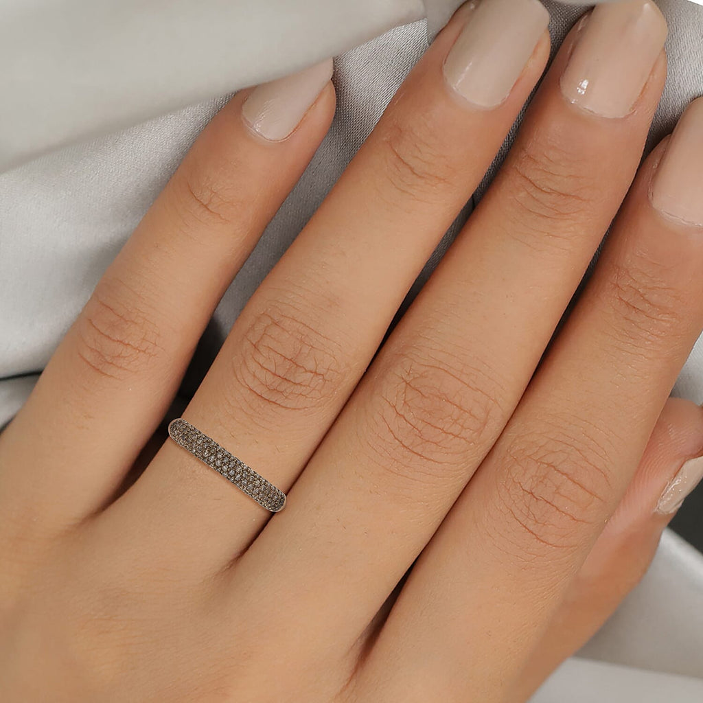 9K Rose Gold SGL Certified Natural Champagne Diamond Ring 0.50 Ct.