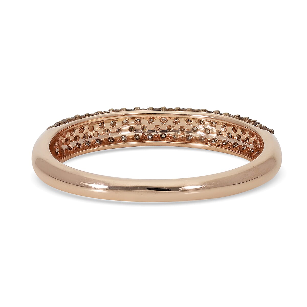 0.50 Ct. Natural Champagne Diamond SGL Certified I3 Wedding Band Ring in 9K Rose Gold 3852457 5