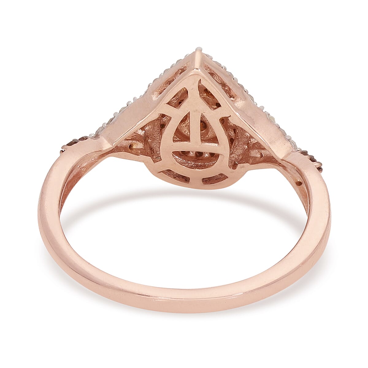 0.50 Ct. Red Diamond and White Diamond Halo Ring in Rose Gold Plated Sterling Silver 3856516 4