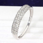 9K White Gold SGL Certified Natural Diamond (I3-G-H) Band Ring 0.50 Ct.
