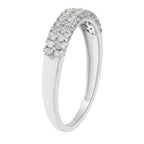 9K White Gold SGL Certified Natural Diamond (I3-G-H) Band Ring 0.50 Ct.