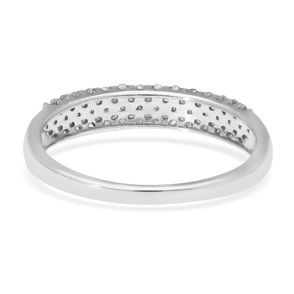 9K White Gold SGL Certified Natural Diamond (I3-G-H) Band Ring 0.50 Ct.