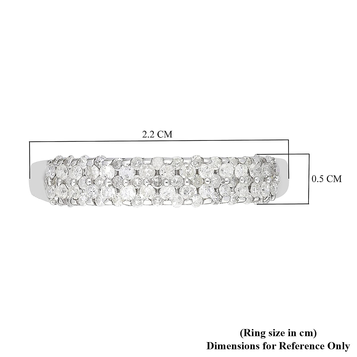 0.50 Ct. SGL Certified Diamond I3/G-H Band Ring in 9K White Gold 3735787 6