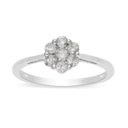 9K White Gold SGL Certified White Diamond (I3-G-H)  Pressure Set Floral Ring 0.50 Ct.