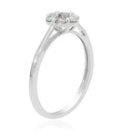 9K White Gold SGL Certified White Diamond (I3-G-H)  Pressure Set Floral Ring 0.50 Ct.