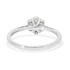 9K White Gold SGL Certified White Diamond (I3-G-H)  Pressure Set Floral Ring 0.50 Ct.