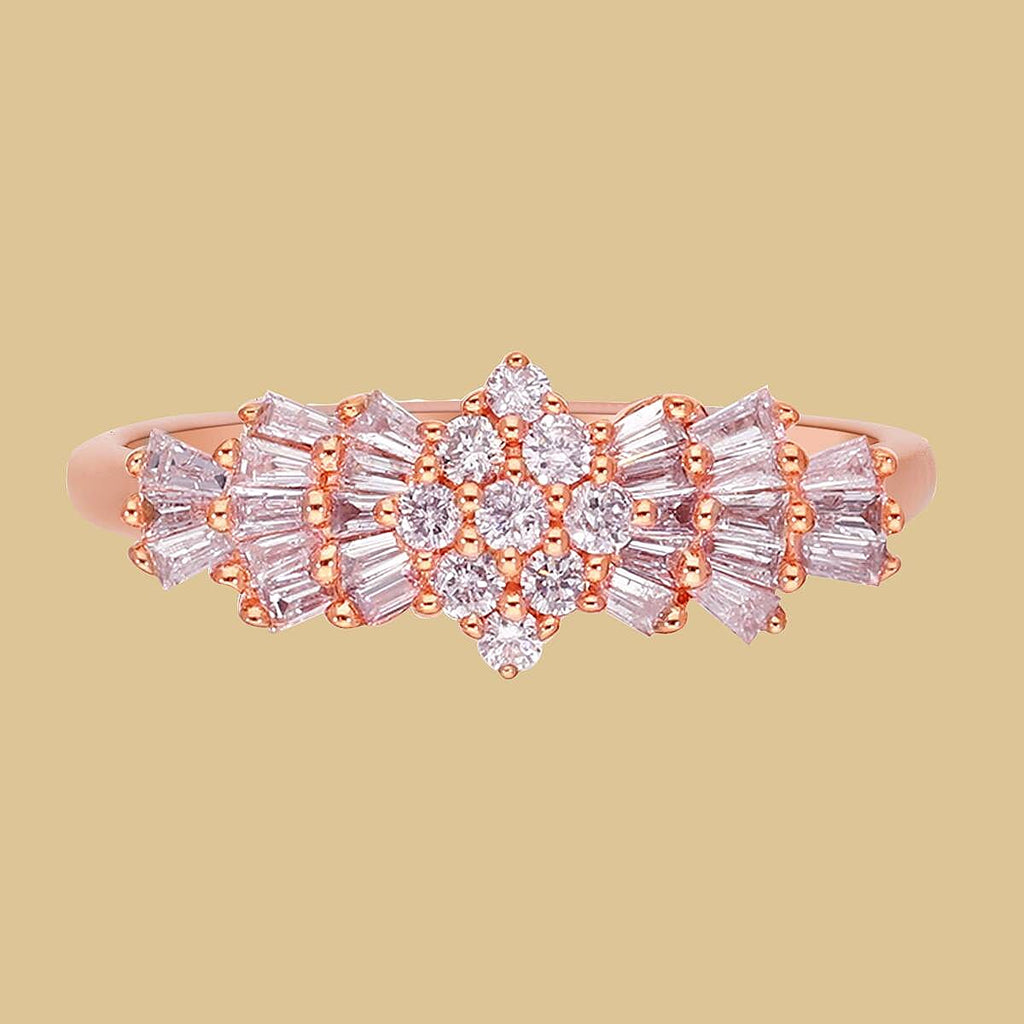 9K Rose Gold SGL Certified Natural Pink Diamond Ballerina Ring 0.50 Ct.