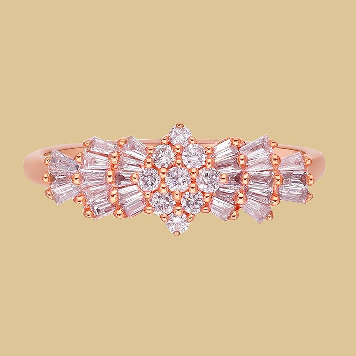 0.53 Carat Natural Pink Diamond Ballerina Ring In 9K Rose Gold 7302887 2