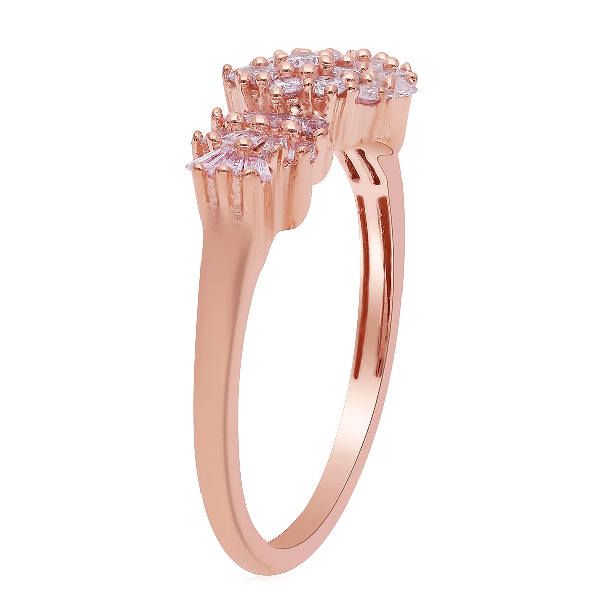 0.53 Carat Natural Pink Diamond Ballerina Ring In 9K Rose Gold 7302887 4