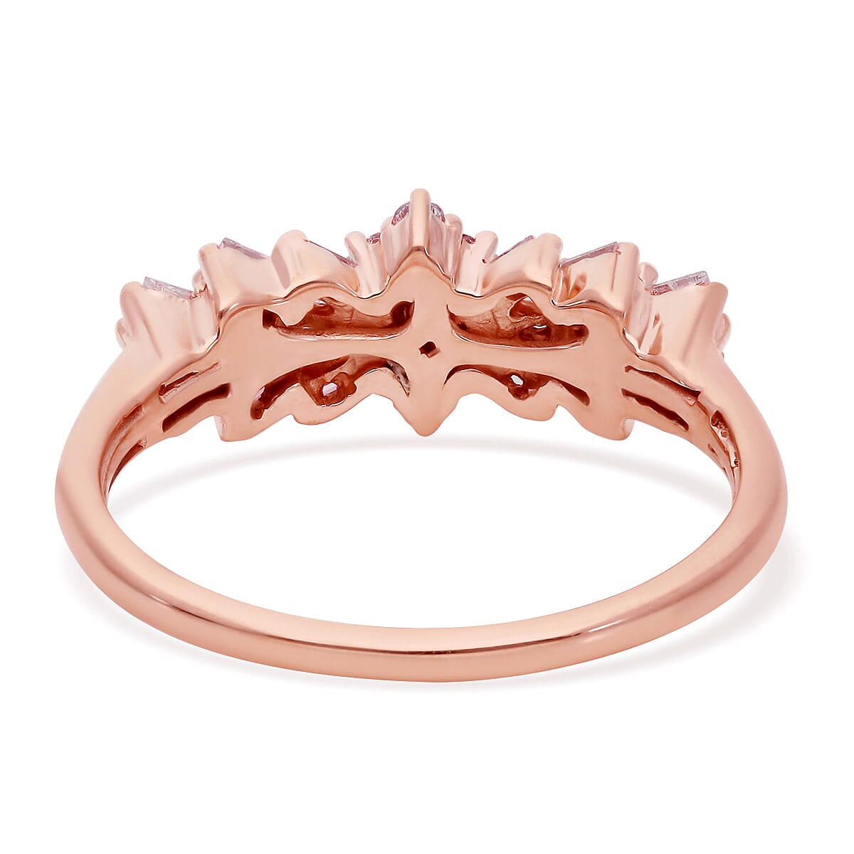 0.53 Carat Natural Pink Diamond Ballerina Ring In 9K Rose Gold 7302887 5