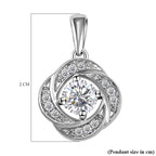 Moissanite Floral Pendant in Platinum Overlay Sterling Silver