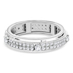 Diamond Spinner Ring in Platinum Overlay Sterling Silver 0.54 Ct