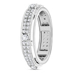 Diamond Spinner Ring in Platinum Overlay Sterling Silver 0.54 Ct