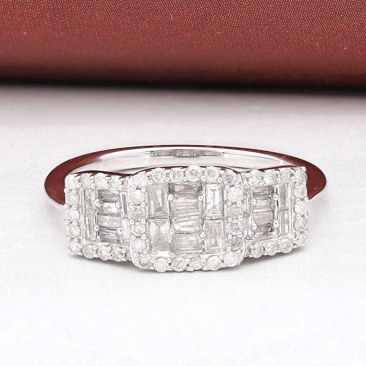 0.50 Ct. SGL Certified Diamond I3 G-H Diamond Boat Ring in 9K White Gold 3684652 3