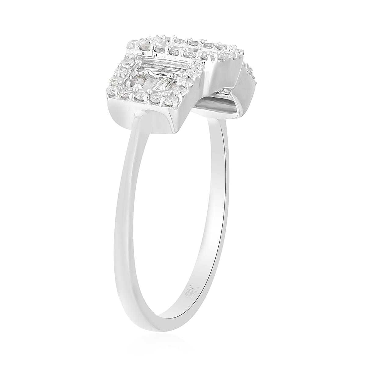 0.50 Ct. SGL Certified Diamond I3 G-H Diamond Boat Ring in 9K White Gold 3684652 5