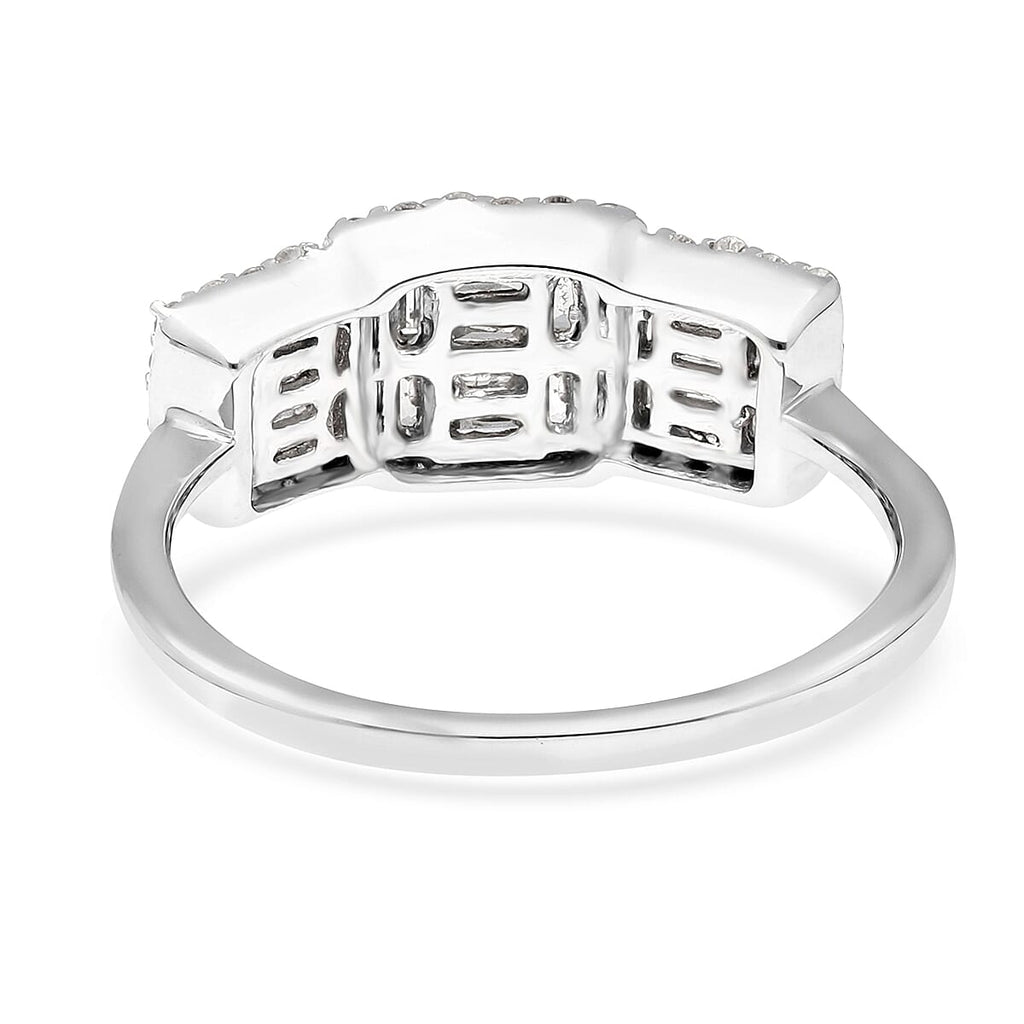 9K White Gold SGL Certified Diamond (I3-G-H) Ring 0.50 Ct.