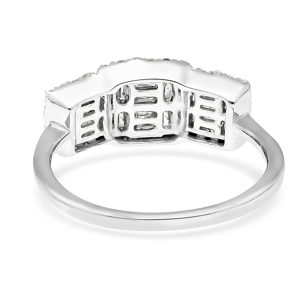 0.50 Ct. SGL Certified Diamond I3 G-H Diamond Boat Ring in 9K White Gold 3684652 6