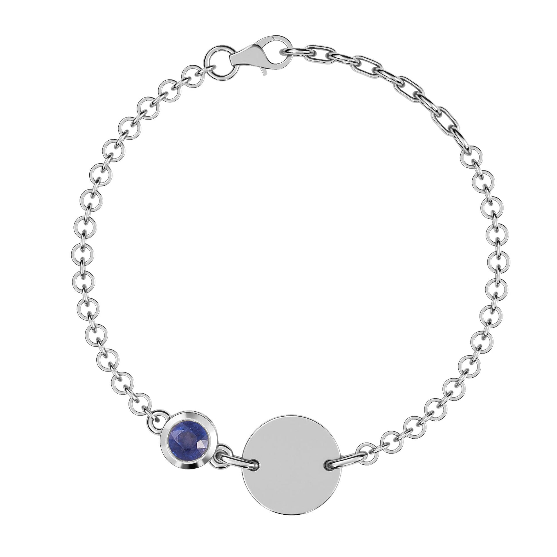0.57 Ct. Blue Sapphire Bracelet in Platinum Plated Sterling Silver 3627374 2