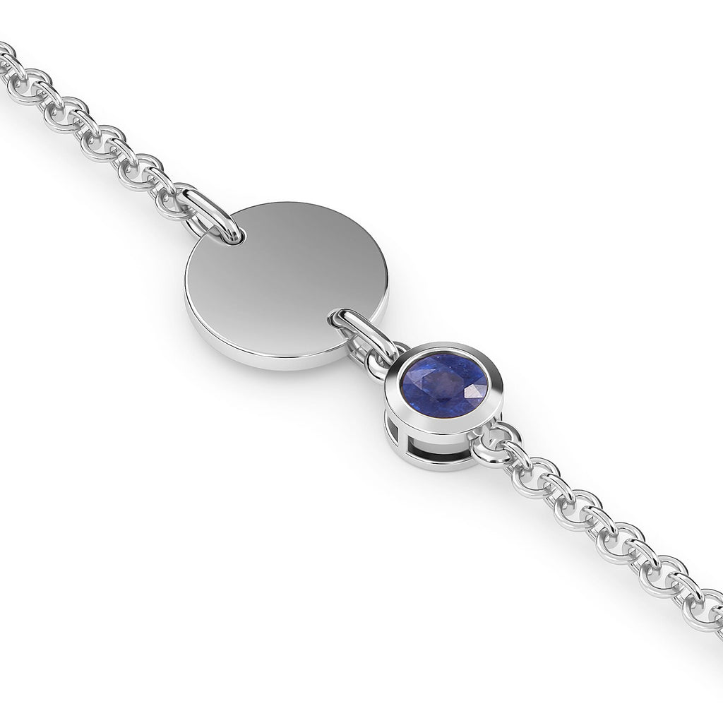 Masoala Sapphire (FF) Bracelet (Size 5 with 1 inch Extender) in Platinum Overlay Sterling Silver