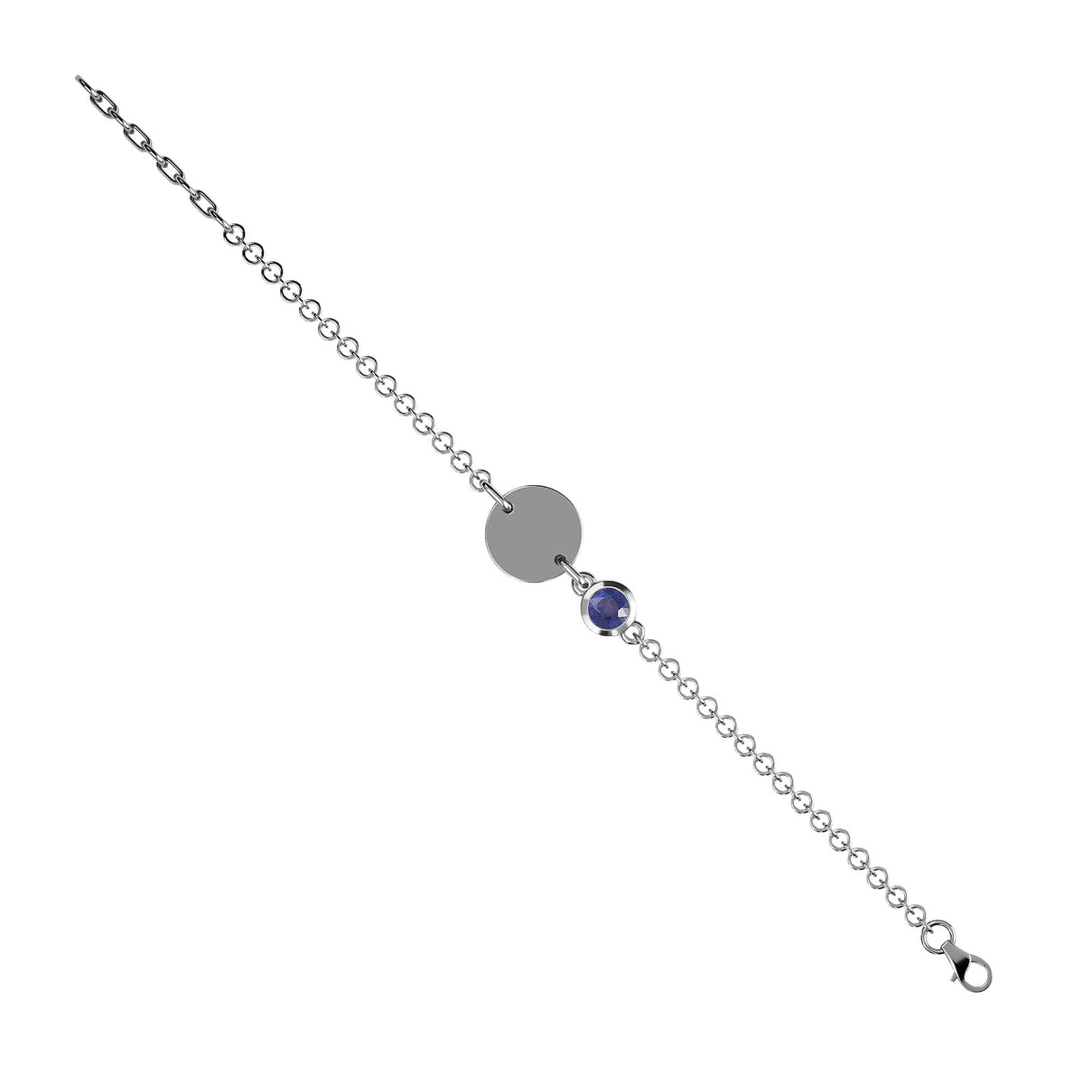 0.57 Ct. Blue Sapphire Bracelet in Platinum Plated Sterling Silver 3627374 6
