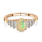 9K Yellow Gold AA Ethiopian Welo Opal and Diamond Ring.