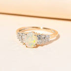 9K Yellow Gold AA Ethiopian Welo Opal and Diamond Ring.