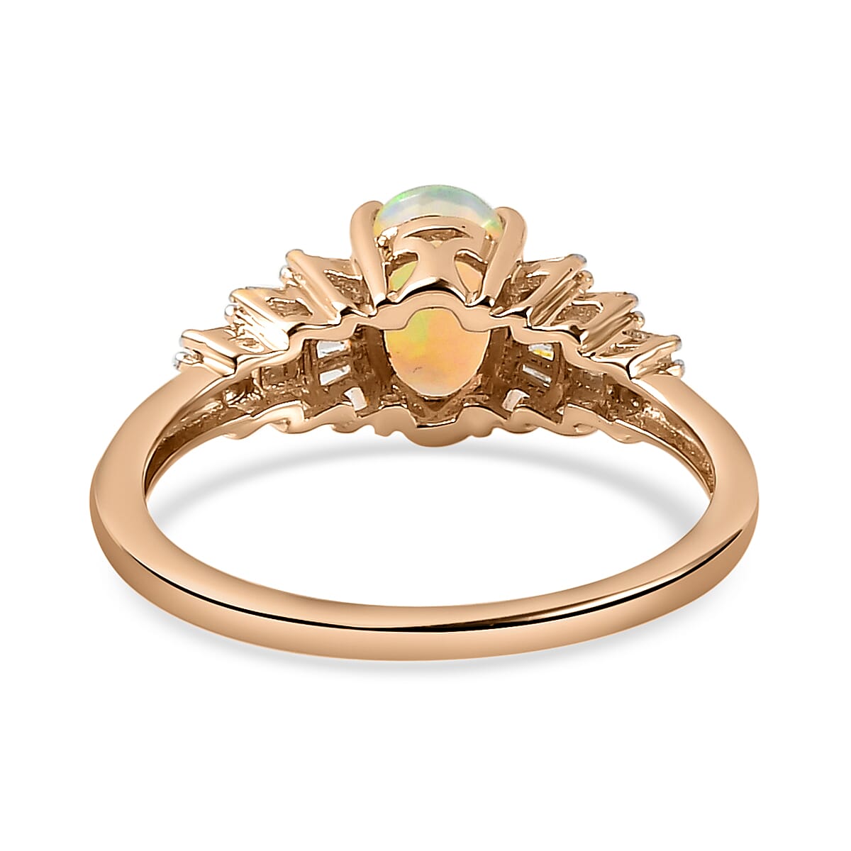 0.6 Ct AA Ethiopian Opal and Diamond I3 GH Dancing Diva Ballerina Ring in 9K Yellow Gold 3672944 5