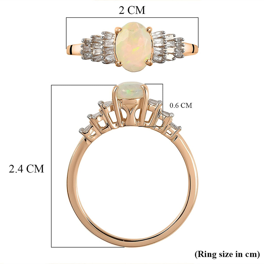 9K Yellow Gold AA Ethiopian Welo Opal and Diamond Ring.