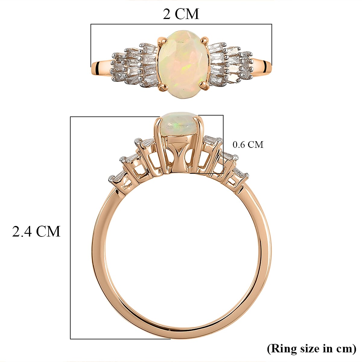 0.6 Ct AA Ethiopian Opal and Diamond I3 GH Dancing Diva Ballerina Ring in 9K Yellow Gold 3672944 6