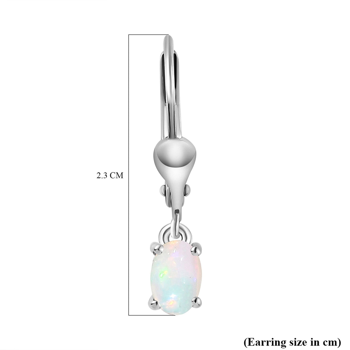 0.610 Ct. Ethiopian Welo Opal Earrings in Platinum Plated Sterling Silver 7837418 7