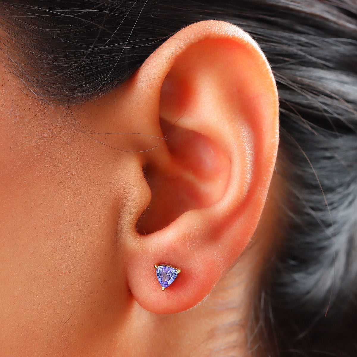 0.62 Ct. Tanzanite Earrings in 14K Gold Plated Sterling Silver 3772768 4