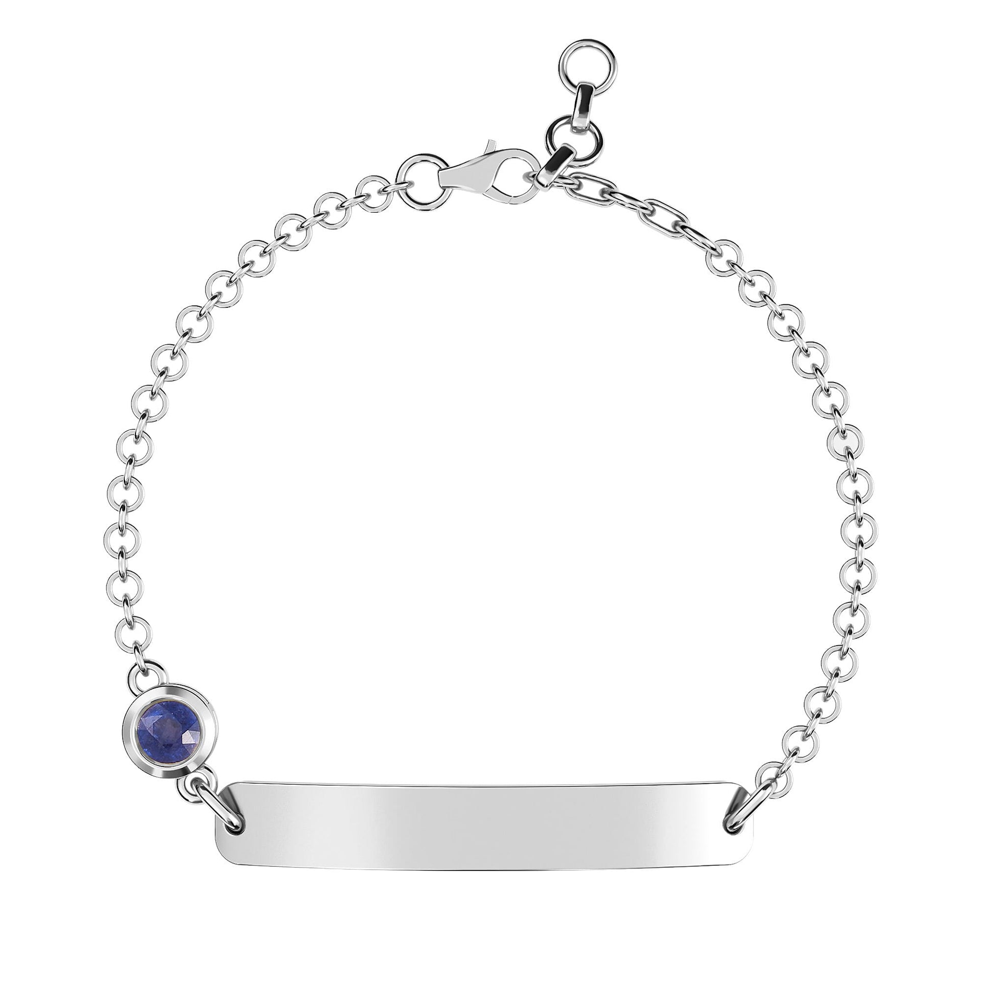0.75 Ct Masoala Sapphire Bracelet Size 5 inch in Platinum Plated Sterling Silver 3627523 0