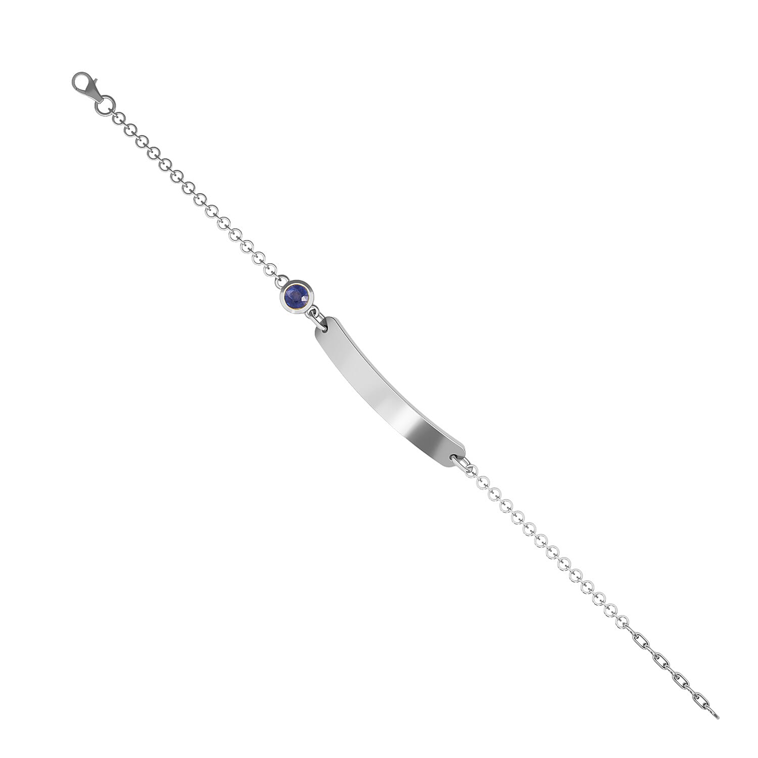 0.75 Ct Masoala Sapphire Bracelet Size 5 inch in Platinum Plated Sterling Silver 3627523 1